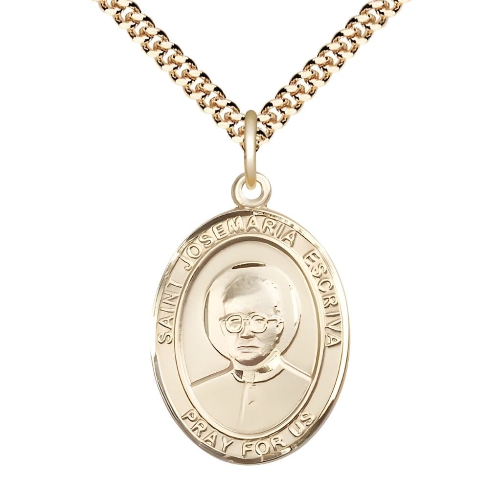Bliss St. Josemaria Escriva Gold-filled Oval Engravable Medal