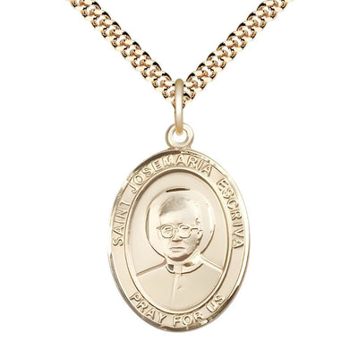 St. Josemaria Escriva Gold-filled Oval Engravable Medal, Bliss Manufacturing