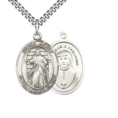 Divine Mercy and St. Maria Faustina Kowalska pewter medal, Bliss Manufacturing