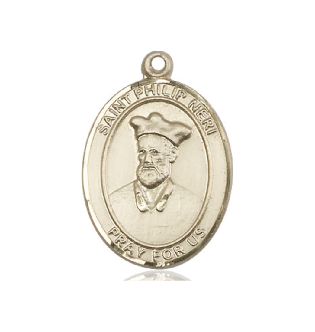 Bliss Manufacturing St Philip Neri 14kt Gold Oval Large Medal,