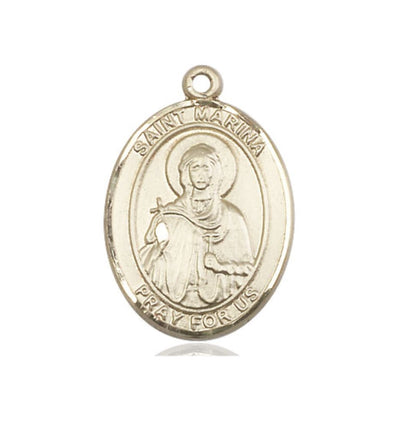 St Marina 14kt Gold Oval Large Medal, Bliss Manufacturing