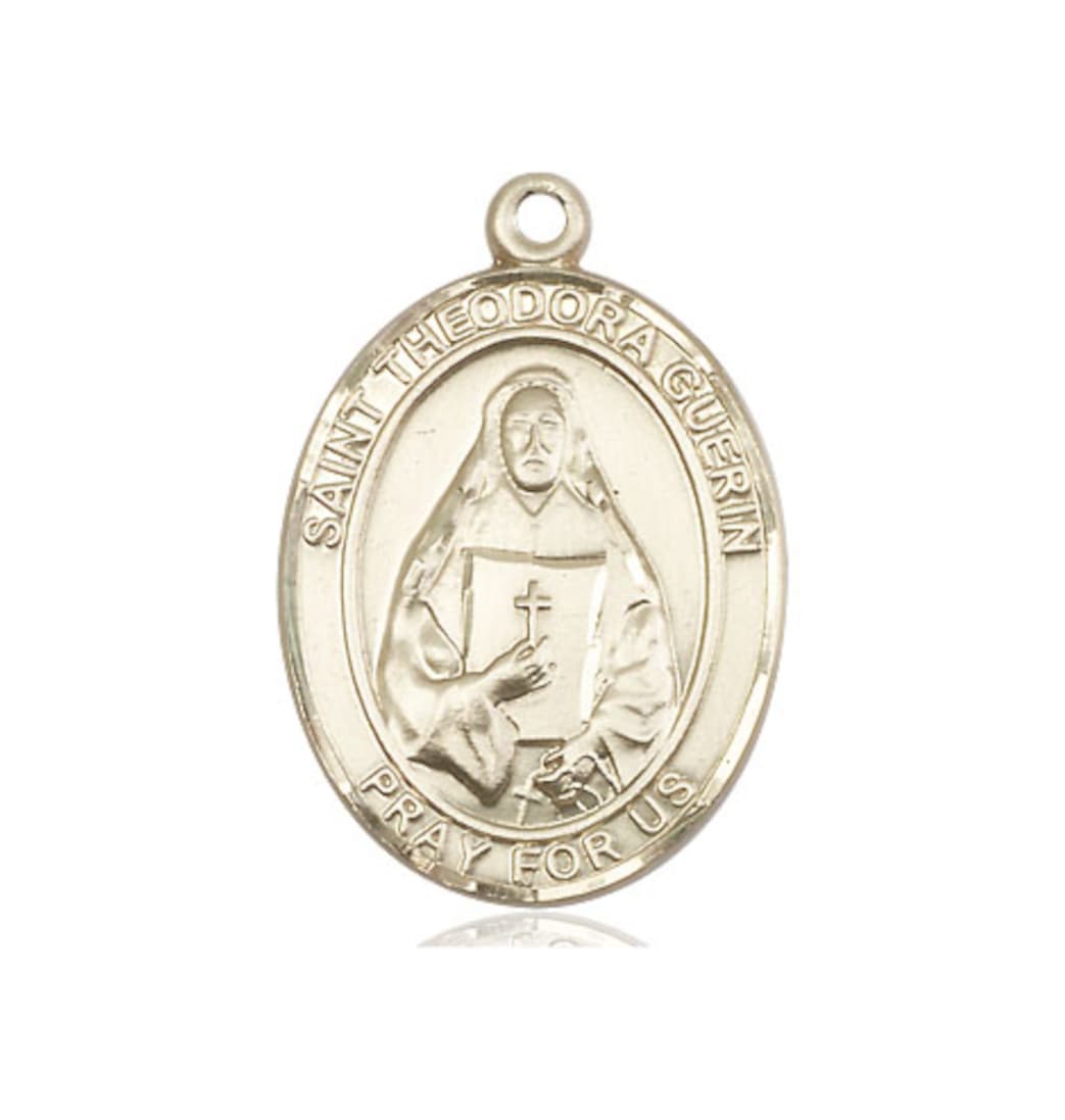 Bliss Large St Theodora 14kt Gold Oval Medal Only,