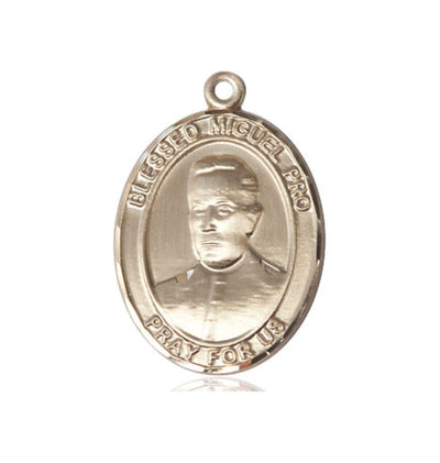 Blessed Miguel Pro 14kt Gold Oval Large Medal, Bliss Manufacturing