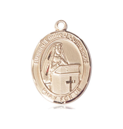 Large 14kt Gold Blessed Emilee Doultremont Medal Only, Bliss Manufacturing