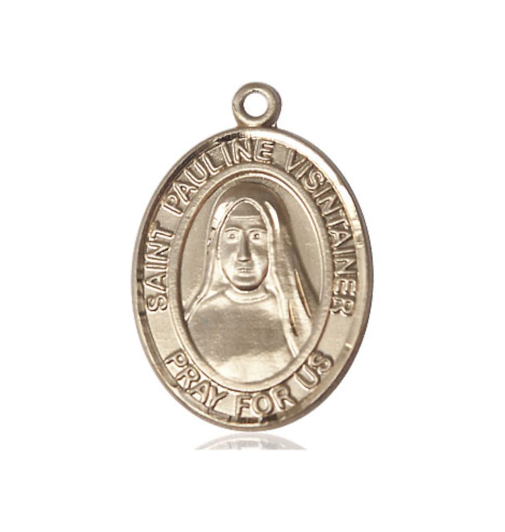 Bliss Manufacturing St Pauline Visintainer 14kt Gold Oval Large Medal,