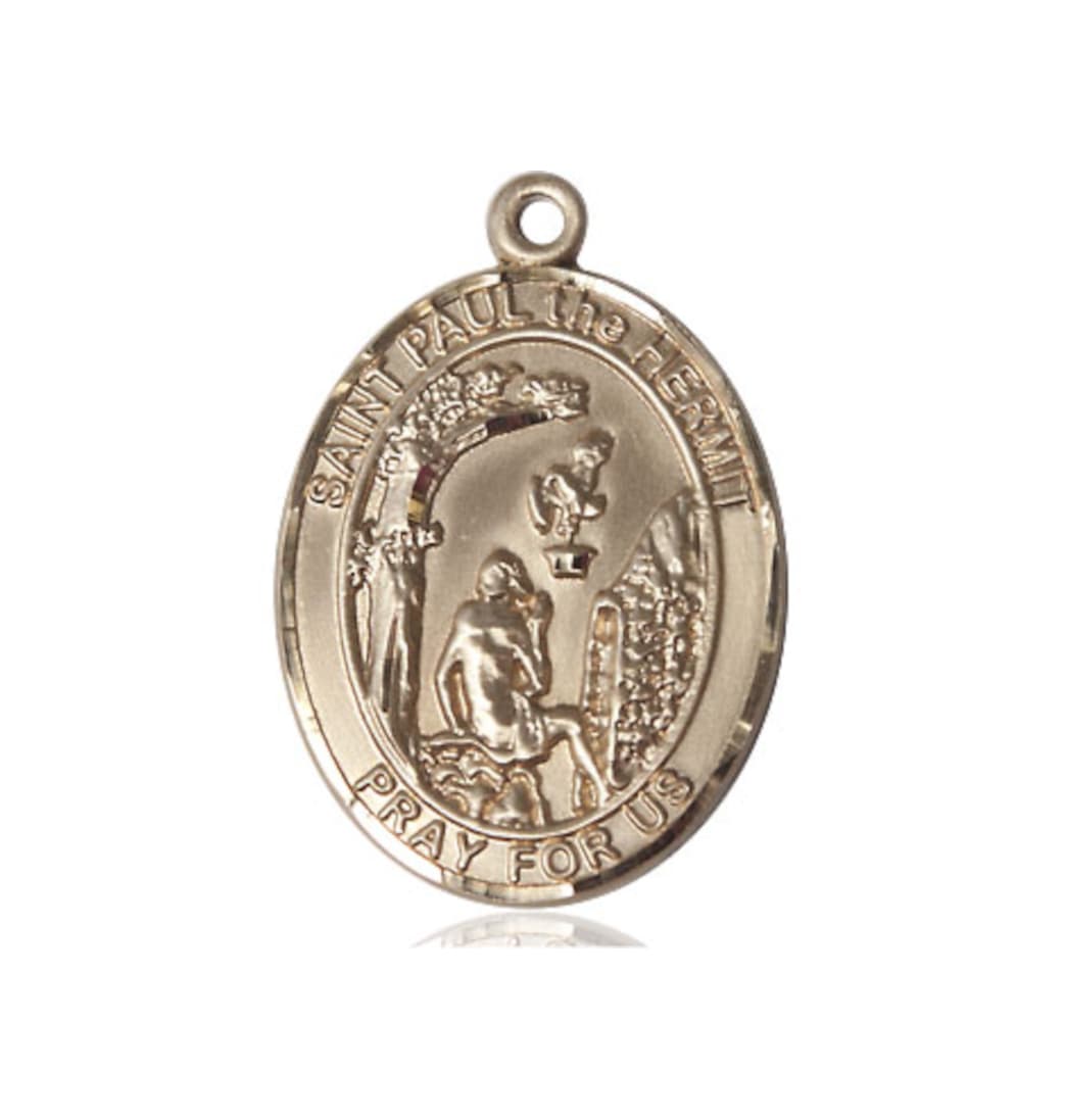 Bliss Manufacturing St Paul the Hermit 14kt Gold Oval Large Medal Only,