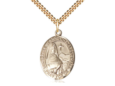 Venerable Jeanne Chezard De Matel Catholic Patron Saint Medal, gold-filled, Bliss Manufacturing