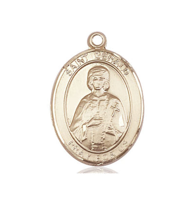 Large St Gerald 14kt Gold Oval Medal Only, Bliss Manufacturing