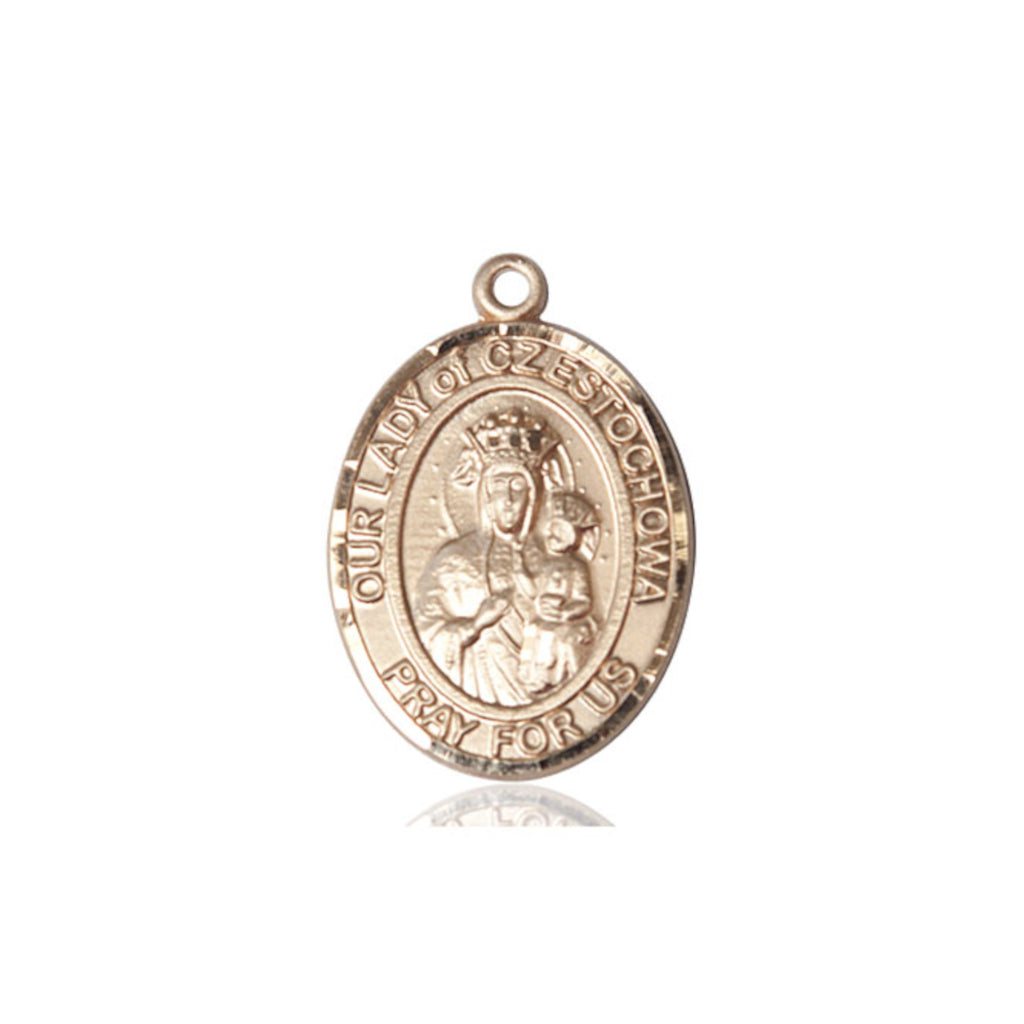 Bliss Large Our Lady of Czestochowa Catholic Patron Saint 14kt Gold Medal