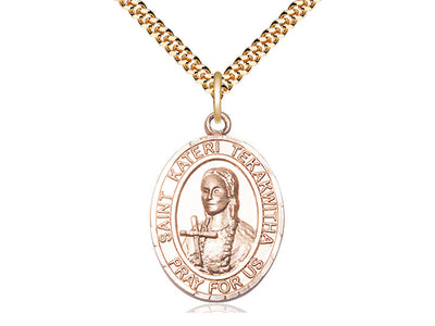 St. Kateri Tekakwitha Medal, gold-filled, Bliss Manufacturing