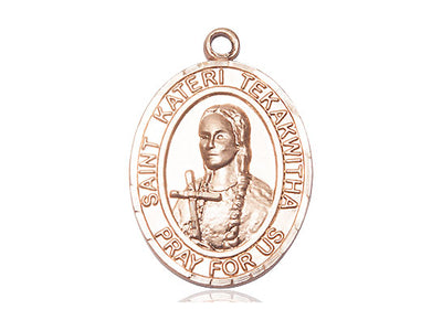 St. Kateri Tekakwitha Medal, 14kt gold, Bliss Manufacturing