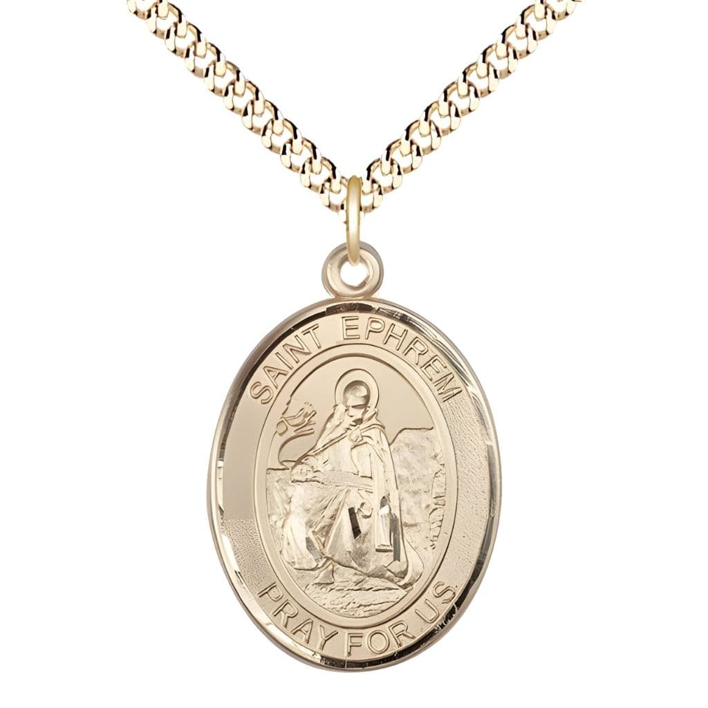 St. Ephrem Gold-filled Oval Engravable Medal, Bliss Manufacturing