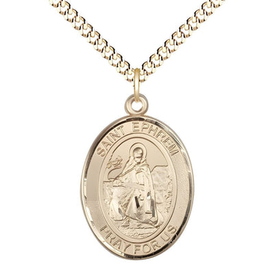St. Ephrem Gold-filled Oval Engravable Medal, Bliss Manufacturing