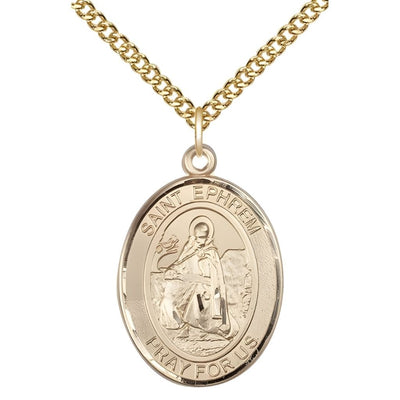 St. Ephrem Gold-filled Oval Engravable Medal view 2, Bliss Manufacturing