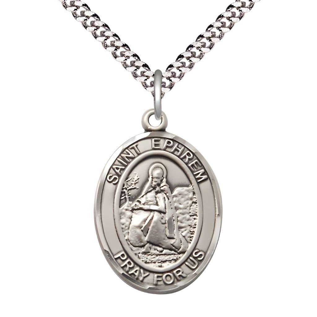 Bliss St. Ephrem Pewter Oval Engravable Medal