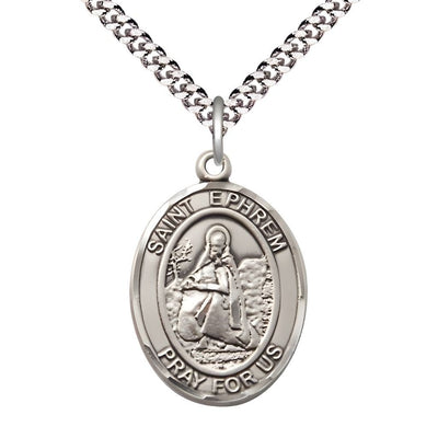St. Ephrem Pewter Oval Engravable Medal, Bliss Manufacturing