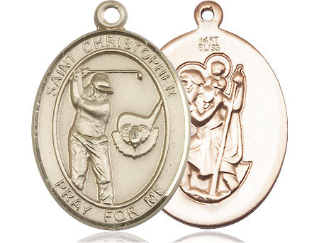 Bliss St Christopher Large Golf Player Catholic Patron Saint Medal