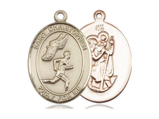 Bliss St Christopher Track and Field Catholic Patron Saint Medal