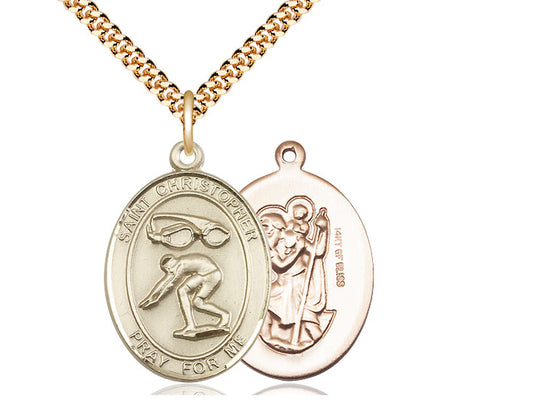 Bliss St Christopher Swimming Catholic Patron Saint Medal