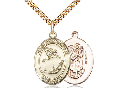 St Christopher Gymnastics Patron Saint Medal, gold-filled, Bliss Manufacturing
