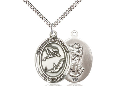 St Christopher Gymnastics Patron Saint Medal, pewter, Bliss Manufacturing