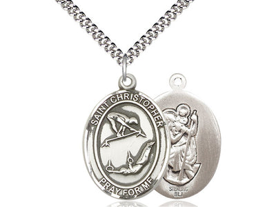 St Christopher Gymnastics Patron Saint Medal, sterling silver, Bliss Manufacturing