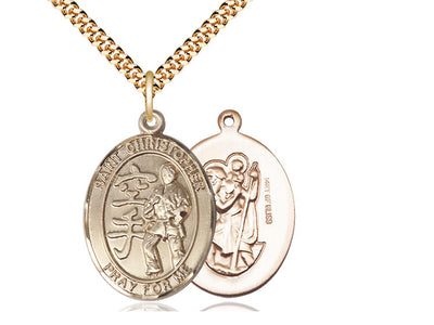 St Christopher Karate Catholic Patron Saint Medal, gold-filled, Bliss Manufacturing