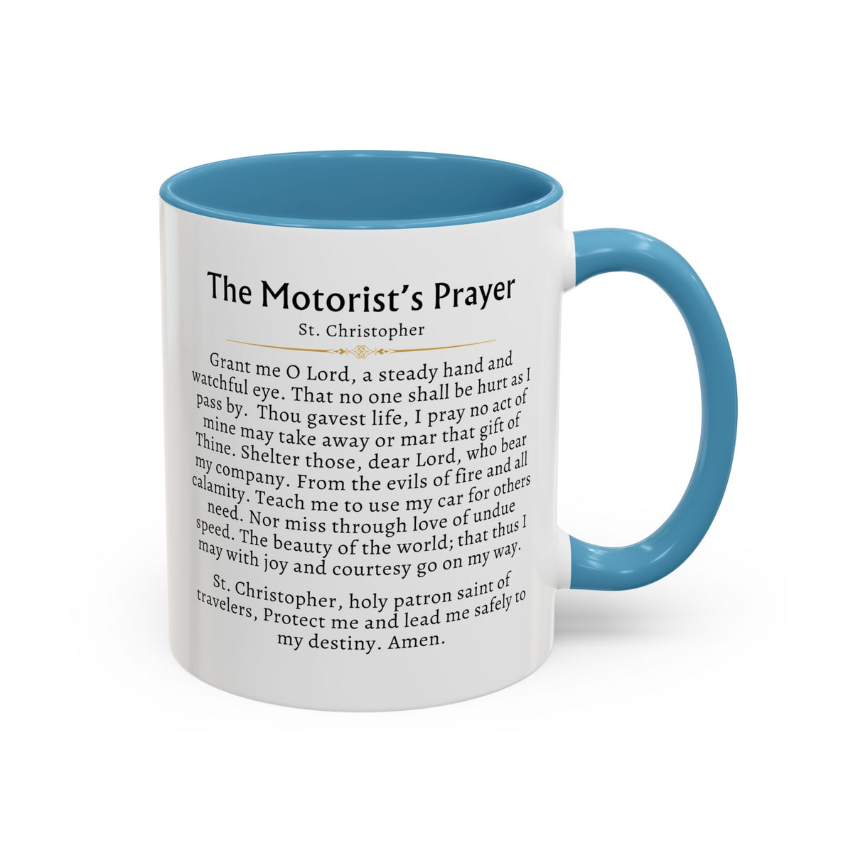 St. Christopher Motorist Prayer Card Devotional Coffee Mug - 11oz Accent Cup