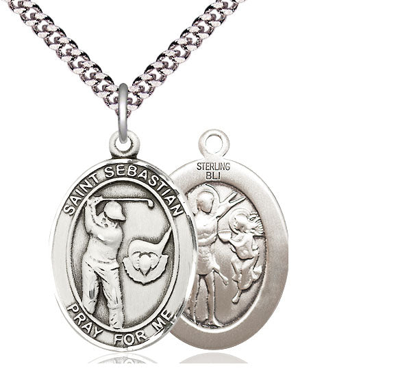 Bliss St Sebastian Golf Player Catholic Patron Saint Large Medal