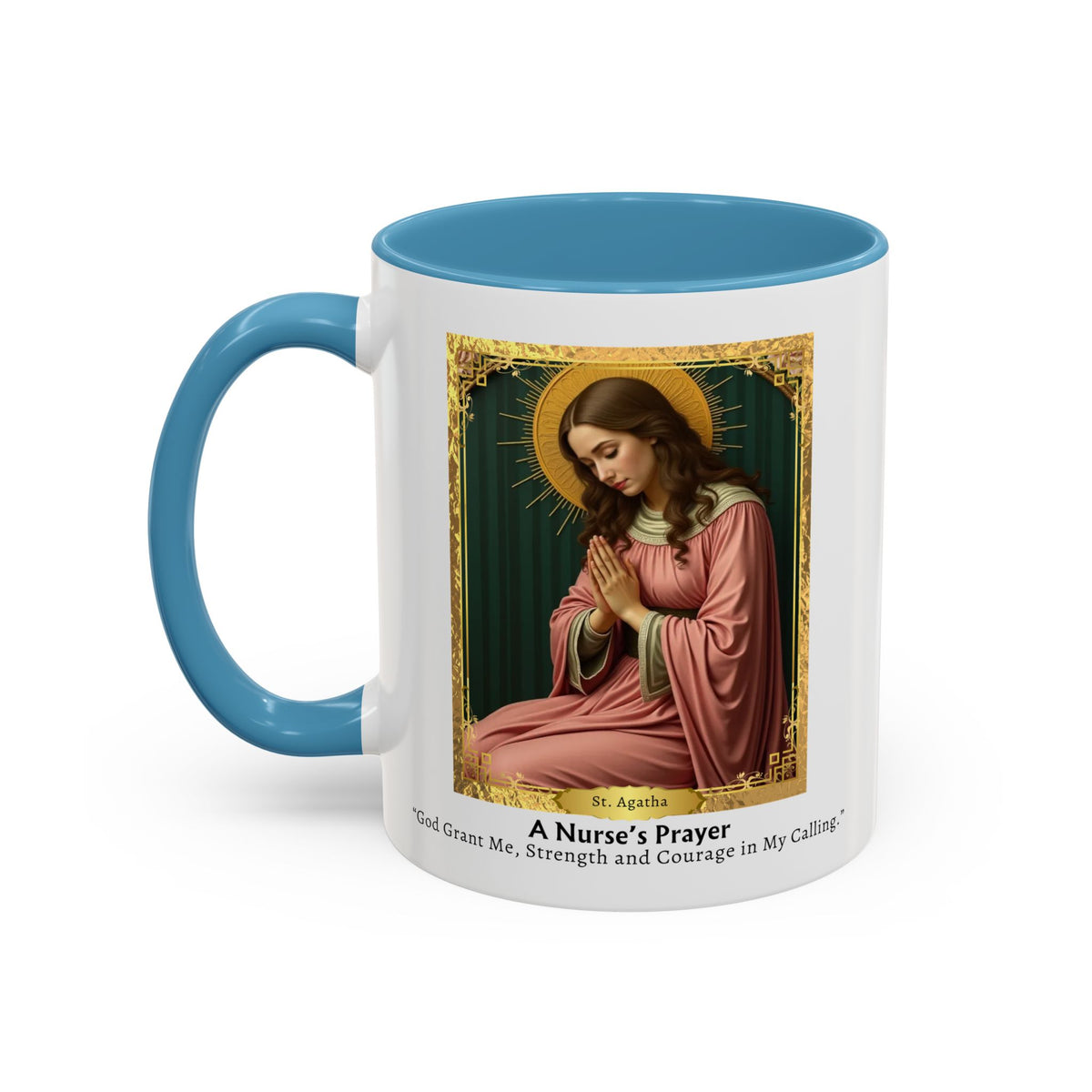 St. Agatha Nurse's Prayer Card Devotional Coffee Mug - Accent Mug 11oz