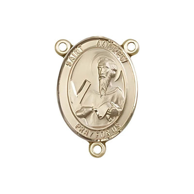St Andrew the Apostle Engravable Center Rosary Part in Gold, Bliss Manufacturing