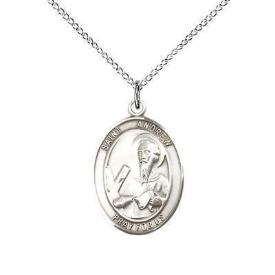 St. Andrew the Apostle Sterling Silver Oval Engravable Medal view 4, Bliss Manufacturing