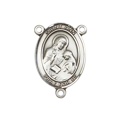 St Ann Engravable Center Silver Rosary Part, 3/4-inch hight, Bliss Manufacturing