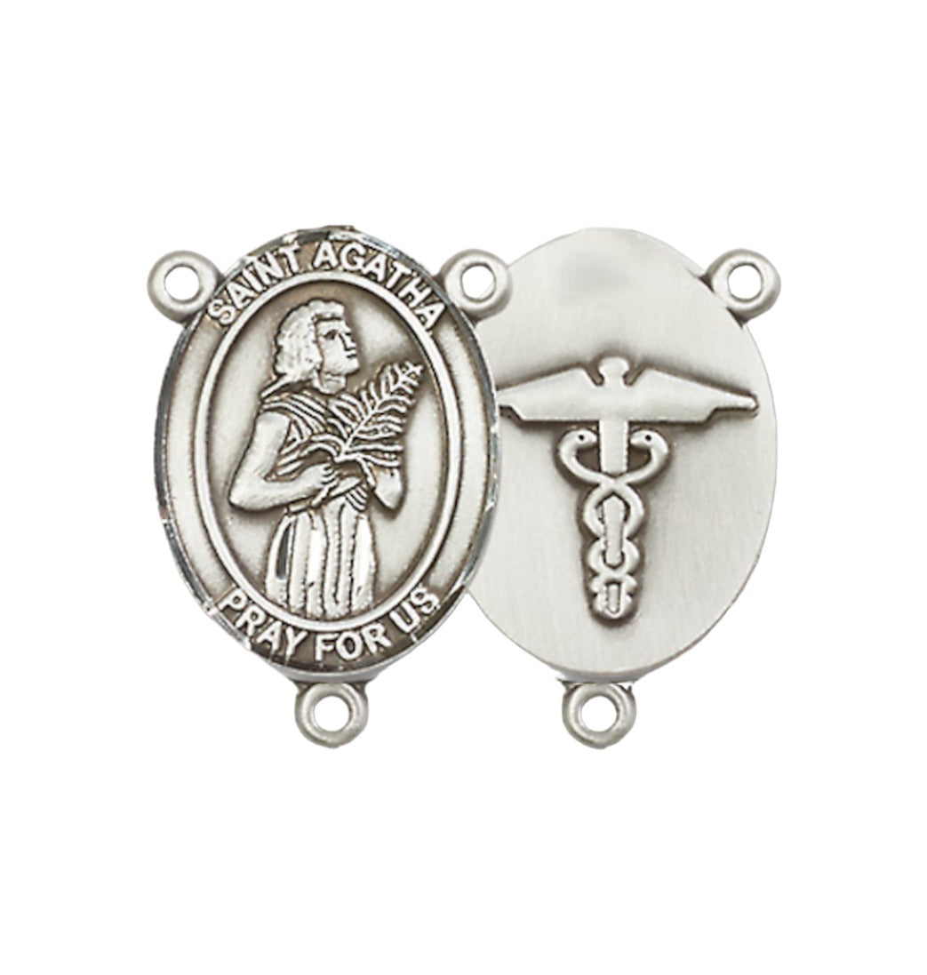 Bliss Pewter Nurse Saint Agatha Center Rosary Part