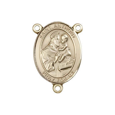 St. Anthony of Padua Engravable Rosary Centerpiece in 14kt Gold-filled, Bliss Manufacturing