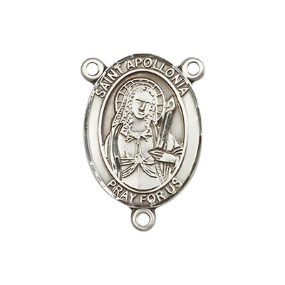 St. Apollonia Engravable Center Rosary Part, pewter / sterling silver / gold-filled, Bliss Manufacturing
