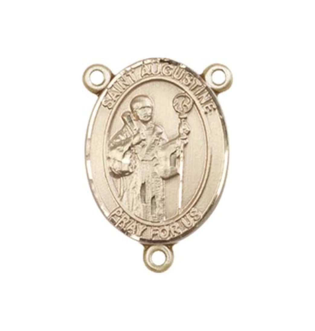 Bliss St Augustine Engravable Gold Center Rosary Part,