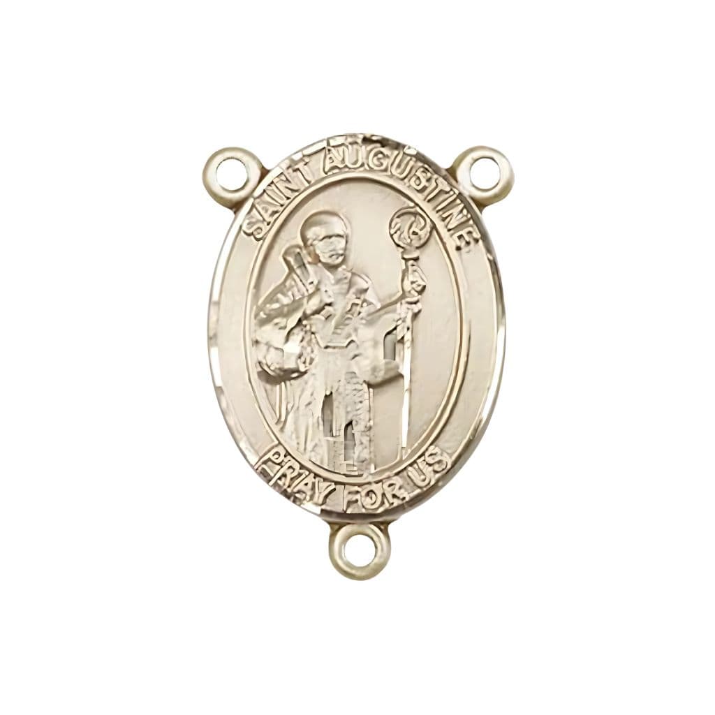 Bliss St. Augustine of Canterbury Engravable Center Rosary Part in 14kt Gold,