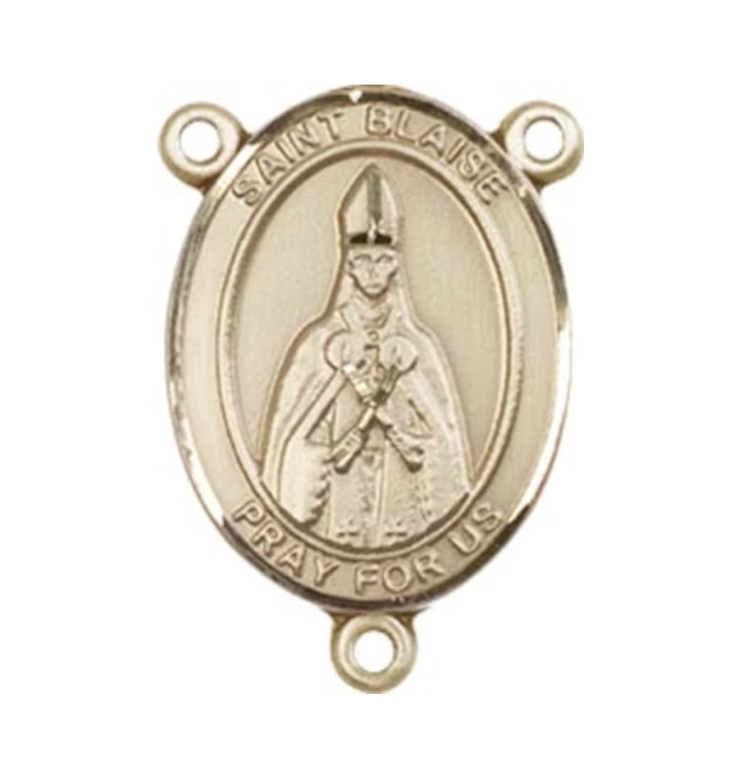 Bliss Gold St Blaise Engravable Center Rosary Part,