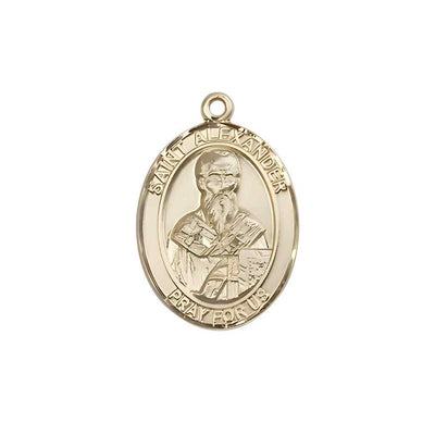Medium Saint Alexander Constantinople 14kt Gold Oval Medal Pendant comes with Deluxe Gift Box | Bliss Manufacturing