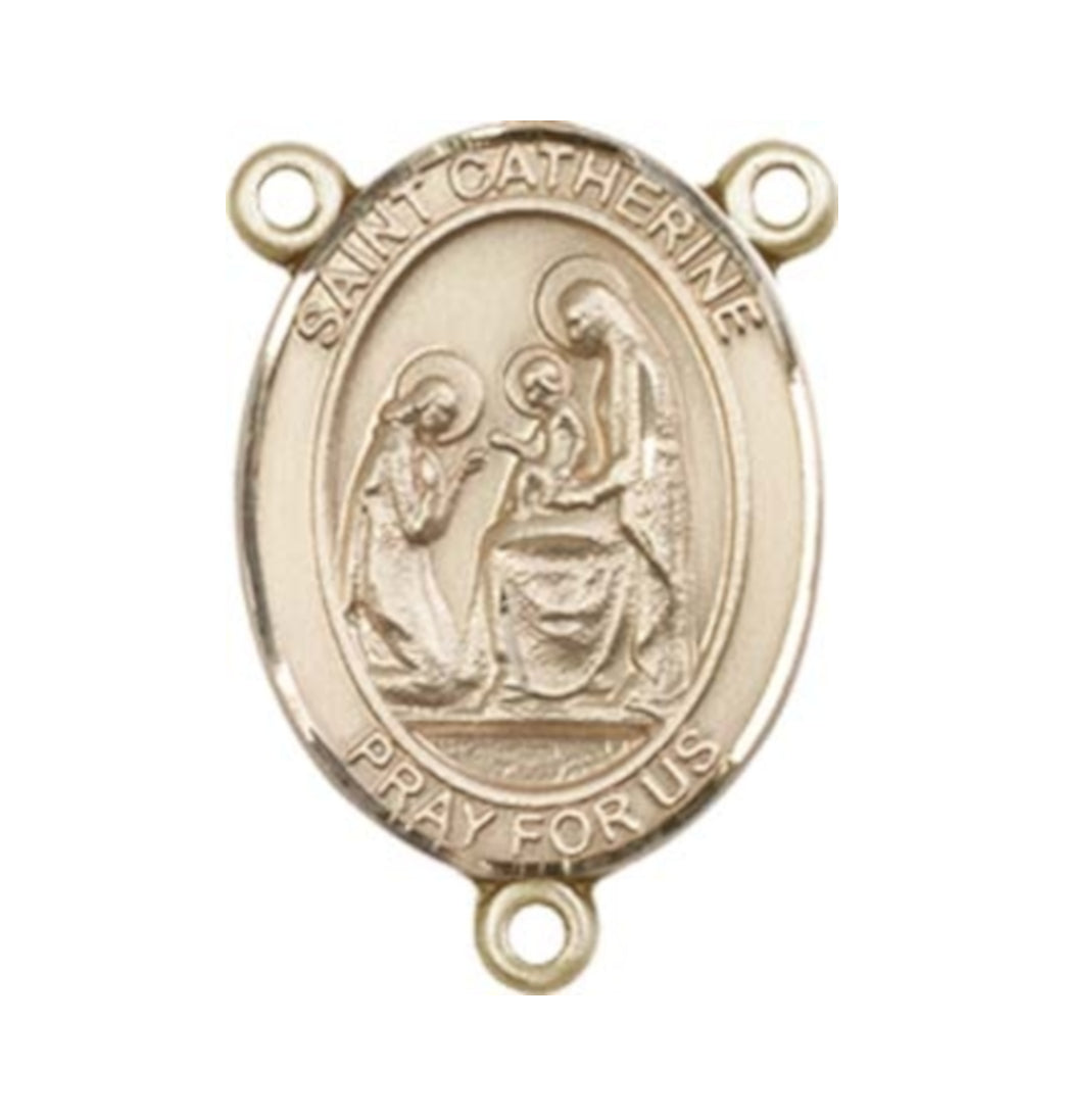 Bliss St Catherine of Siena Engravable Gold Center Rosary Part,