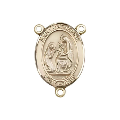 St Catherine of Siena Engravable Gold Center Rosary Part, Bliss Manufacturing
