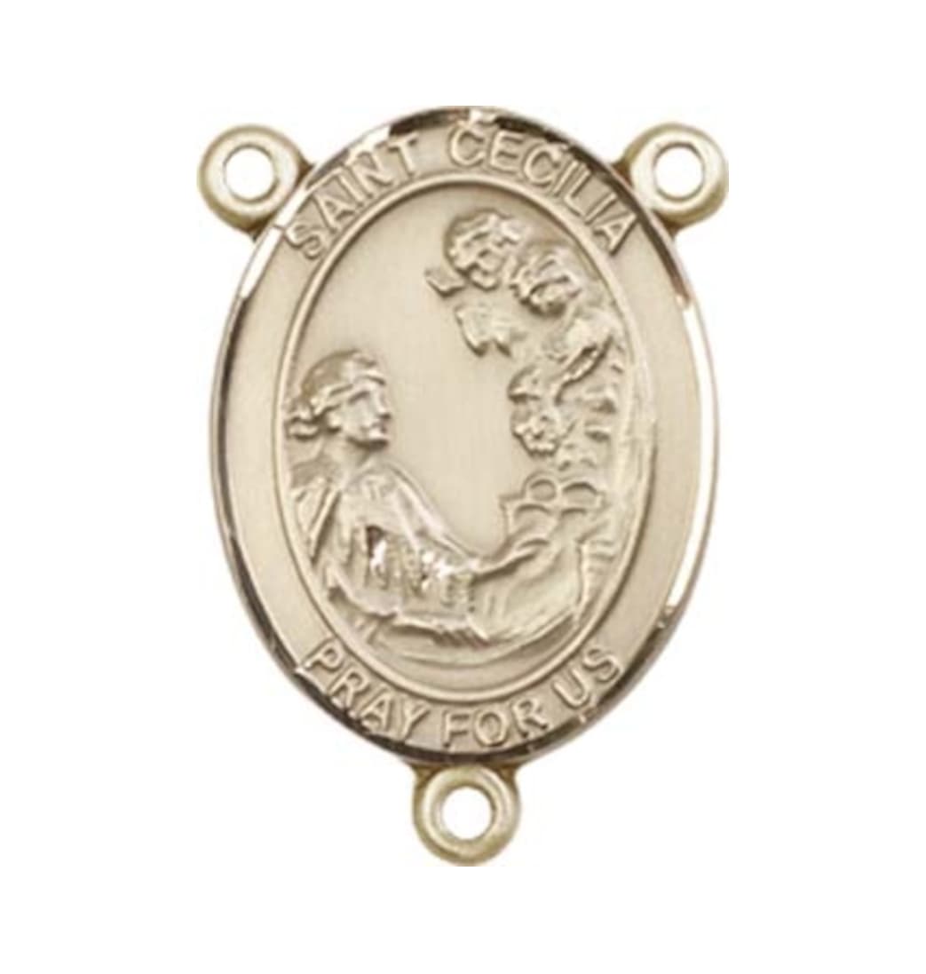 Bliss St Cecilia Engravable Gold Center Rosary Part,