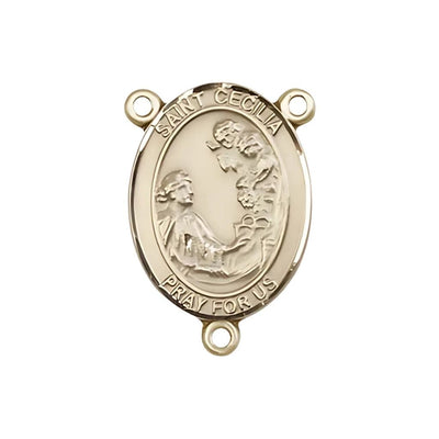 St Cecilia Engravable Gold Center Rosary Part, Bliss Manufacturing