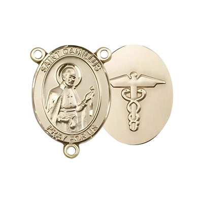 St Camillus of Lellis Nurse Center Rosary Part in Gold, Bliss Manufacturing