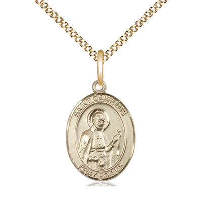St Camillus of Lellis Medal Necklace, gold-filled, Bliss Manufacturing