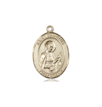 St Camillus of Lellis Medal Necklace, 14kt gold, Bliss Manufacturing