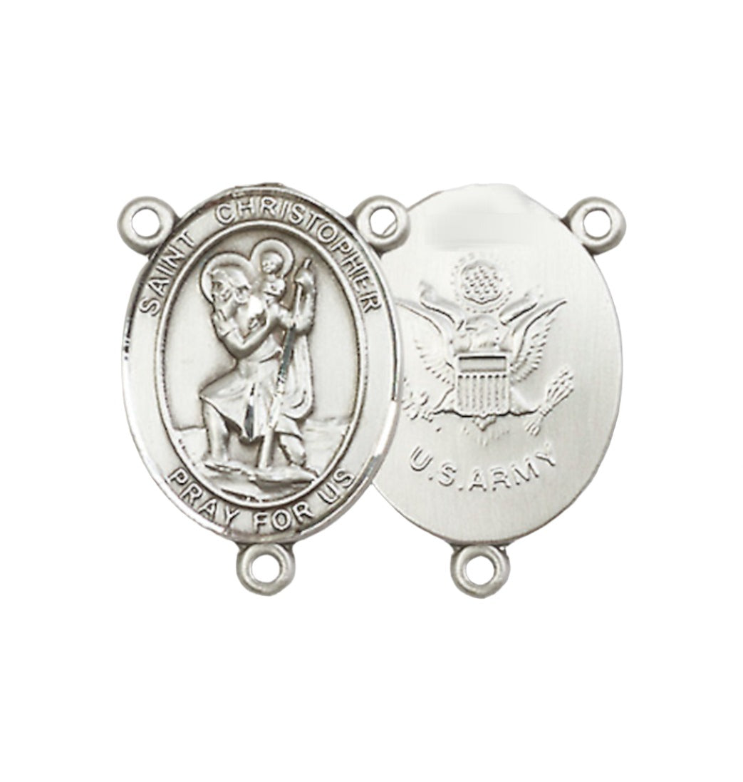 Pewter Army Saint Christopher Center Rosary Part