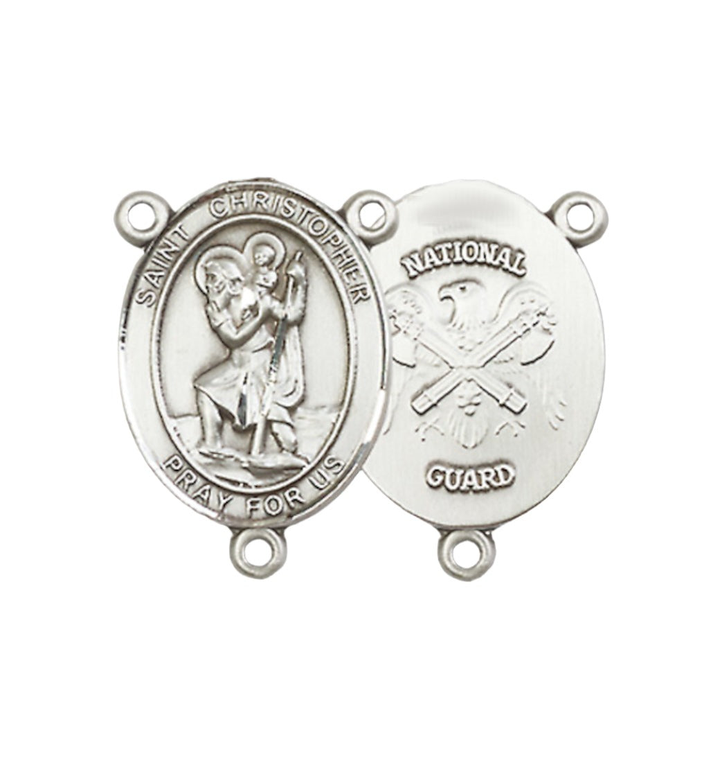 National Guard Saint Christopher Center Rosary PartPewter 