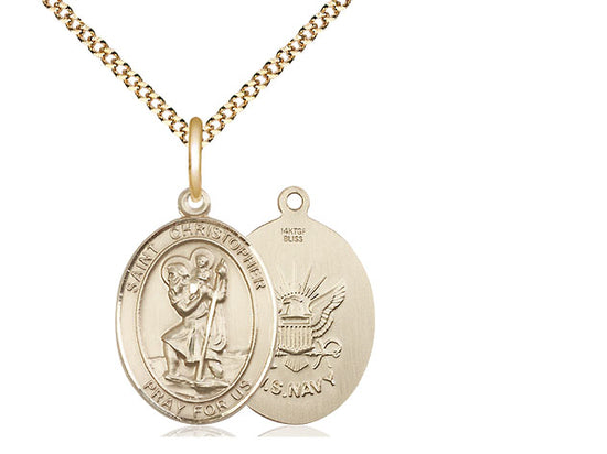 Bliss St Christopher Navy Catholic Patron Saint Oval Medal